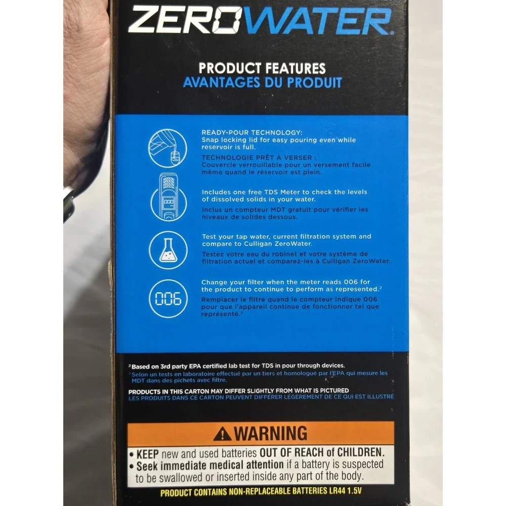 Culligan Zerowater 7-Cup - 1.7 Liter Water Pitcher - Filtration With Tester. NIB
